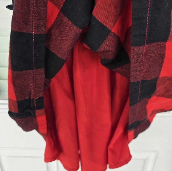 Carter's Kid Red Black Plaid Girls Dress Sz 5 Lined 100% Cotton Side Bows - Picture 10 of 13